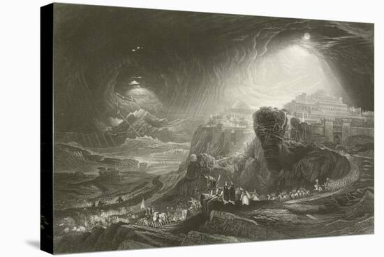 Joshua Summoning the Sun to Stand Still-John Martin-Stretched Canvas