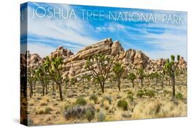Joshua Tree National Park, California - Blue Sky and Rocks-Lantern Press-Stretched Canvas
