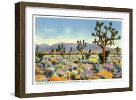 Joshua Trees in Desert, California-null-Framed Art Print