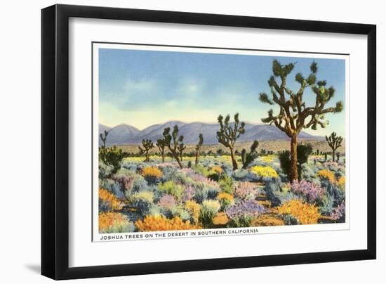 Joshua Trees in Desert, California-null-Framed Art Print