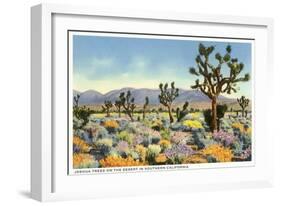 Joshua Trees in Desert, California-null-Framed Art Print