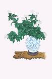 Yamanashi & Takejimayuri (Wild Pear And Lily) In a Blue And White Porcelain Vase-Josiah Conder-Art Print