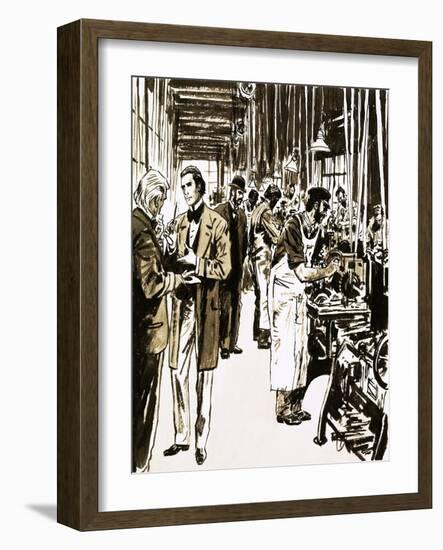 Josiah Mason and His Factory Making Pen Nibs-null-Framed Giclee Print