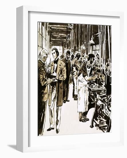 Josiah Mason and His Factory Making Pen Nibs-null-Framed Giclee Print