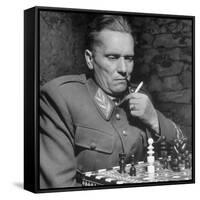 Josip Broz, aka Marshal Tito, Leader of the Yugoslavia Resistance Playing Chess at His Hq-John Phillips-Framed Stretched Canvas