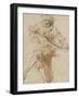 Joueur de guitare assis-Jean Antoine Watteau-Framed Giclee Print