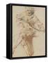 Joueur de guitare assis-Jean Antoine Watteau-Framed Stretched Canvas