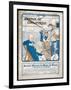 Journal De L'Atlantique, Ship's Newspaper for the 3rd Day of the Atlantic Crossing by La Lorraine-Adolphe Cossard-Framed Art Print