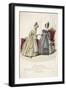 Journal Des Dames Et Des Modes, Journal of Women and Fashions..Satin Dress Trimmed with Velvet-null-Framed Giclee Print