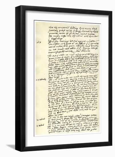 Journal of Sir Walter Raleigh, 1618-Walter Raleigh-Framed Giclee Print