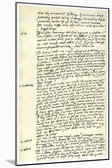 Journal of Sir Walter Raleigh, 1618-Walter Raleigh-Mounted Giclee Print