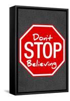 Journey Don't Stop Believing Music-null-Framed Stretched Canvas