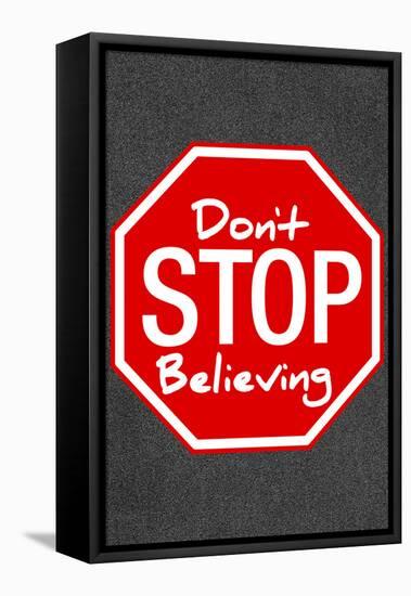 Journey Don't Stop Believing Music-null-Framed Stretched Canvas