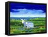 Journey in the Blue-Magdolna Ban-Framed Stretched Canvas