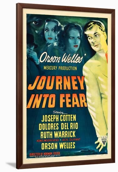 JOURNEY INTO FEAR, Joseph Cotten, Dolores del Rio, Ruth Warrick, Orson Welles, 1943-null-Framed Art Print