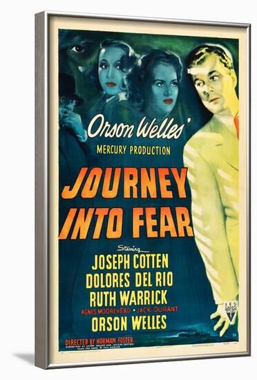 JOURNEY INTO FEAR, Joseph Cotten, Dolores del Rio, Ruth Warrick, Orson Welles, 1943-null-Framed Art Print