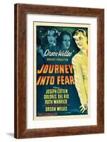 JOURNEY INTO FEAR, Joseph Cotten, Dolores del Rio, Ruth Warrick, Orson Welles, 1943-null-Framed Art Print