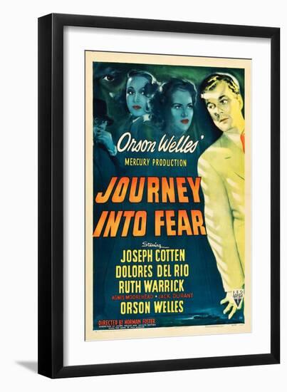 JOURNEY INTO FEAR, Joseph Cotten, Dolores del Rio, Ruth Warrick, Orson Welles, 1943-null-Framed Art Print