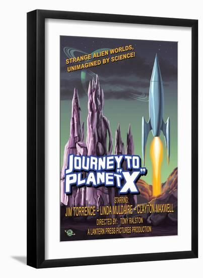 Journey to Planet X-Lantern Press-Framed Art Print