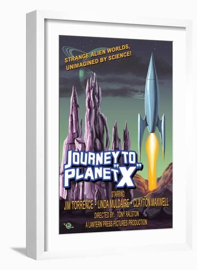 Journey to Planet X-Lantern Press-Framed Art Print