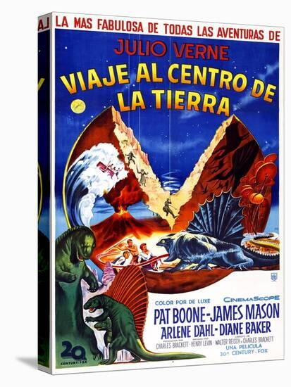 JOURNEY TO THE CENTER OF THE EARTH, (aka VIAJE AL CENTRO DE LA TIERRA), Argentinan poster, 1959-null-Stretched Canvas