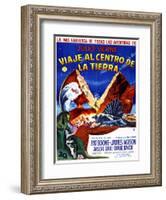 JOURNEY TO THE CENTER OF THE EARTH, (aka VIAJE AL CENTRO DE LA TIERRA), Argentinan poster, 1959-null-Framed Art Print