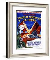 JOURNEY TO THE CENTER OF THE EARTH, (aka VIAJE AL CENTRO DE LA TIERRA), Argentinan poster, 1959-null-Framed Art Print