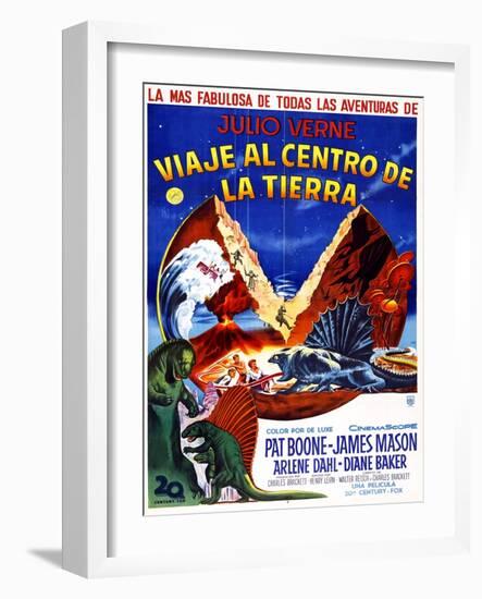 JOURNEY TO THE CENTER OF THE EARTH, (aka VIAJE AL CENTRO DE LA TIERRA), Argentinan poster, 1959-null-Framed Art Print