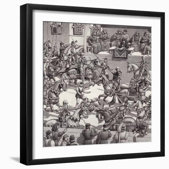 Jousting in Florence in the 15th Century-Pat Nicolle-Framed Giclee Print