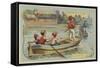 Jousting on the Water-null-Framed Stretched Canvas