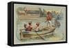 Jousting on the Water-null-Framed Stretched Canvas