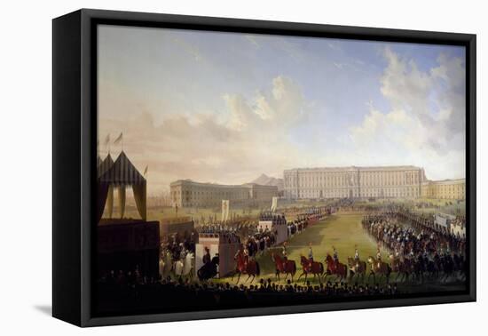 Jousting Tournament in Front of Royal Palace of Caserta, 1847-Salvatore Fergola-Framed Stretched Canvas