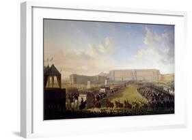 Jousting Tournament in Front of Royal Palace of Caserta, 1847-Salvatore Fergola-Framed Giclee Print