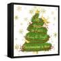 Joy Christmas Tree-Tina Lavoie-Framed Stretched Canvas