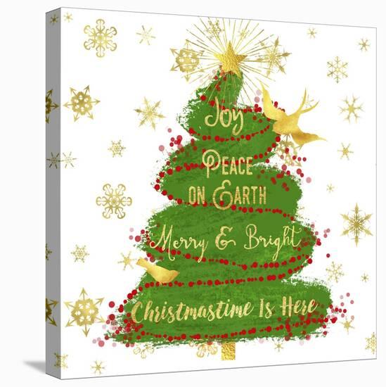 Joy Christmas Tree-Tina Lavoie-Stretched Canvas