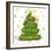 Joy Christmas Tree-Tina Lavoie-Framed Giclee Print