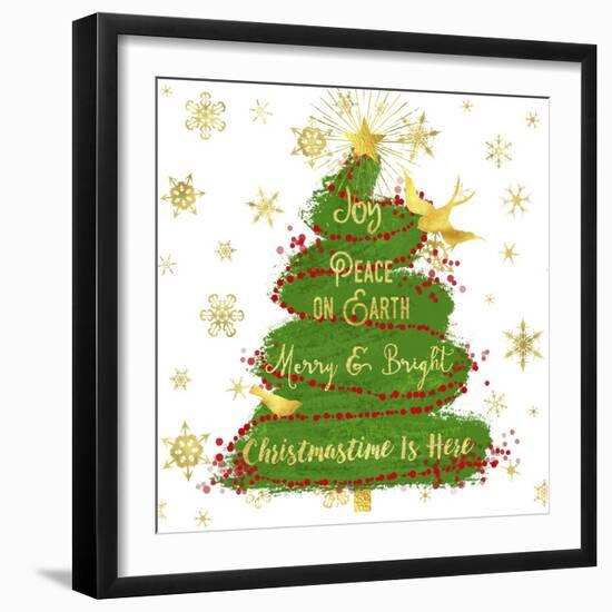 Joy Christmas Tree-Tina Lavoie-Framed Giclee Print