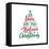 Joy Love Hope Peace Believe Christmas - Calligraphy Text, with Stars.-Regina Tolgyesi-Framed Stretched Canvas