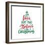 Joy Love Hope Peace Believe Christmas - Calligraphy Text, with Stars.-Regina Tolgyesi-Framed Photographic Print