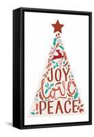 Joy Love Peace - Christmas Tree-Lantern Press-Framed Stretched Canvas