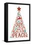 Joy Love Peace - Christmas Tree-Lantern Press-Framed Stretched Canvas