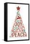 Joy Love Peace - Christmas Tree-Lantern Press-Framed Stretched Canvas