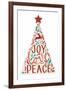 Joy Love Peace - Christmas Tree-Lantern Press-Framed Art Print