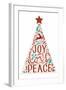 Joy Love Peace - Christmas Tree-Lantern Press-Framed Art Print