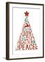 Joy Love Peace - Christmas Tree-Lantern Press-Framed Art Print