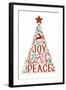 Joy Love Peace - Christmas Tree-Lantern Press-Framed Art Print