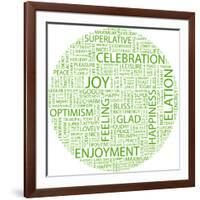 Joy. Word Collage On White Background. Illustration With Different Association Terms-Login-Framed Premium Giclee Print