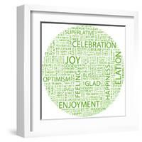 Joy. Word Collage On White Background. Illustration With Different Association Terms-Login-Framed Art Print