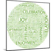 Joy. Word Collage On White Background. Illustration With Different Association Terms-Login-Mounted Art Print