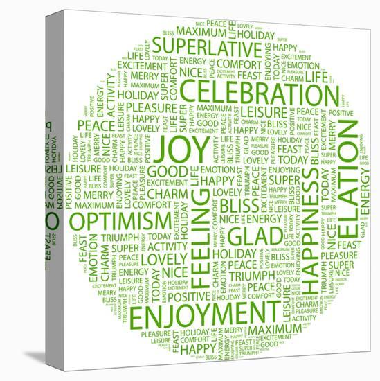 Joy. Word Collage On White Background. Illustration With Different Association Terms-Login-Stretched Canvas